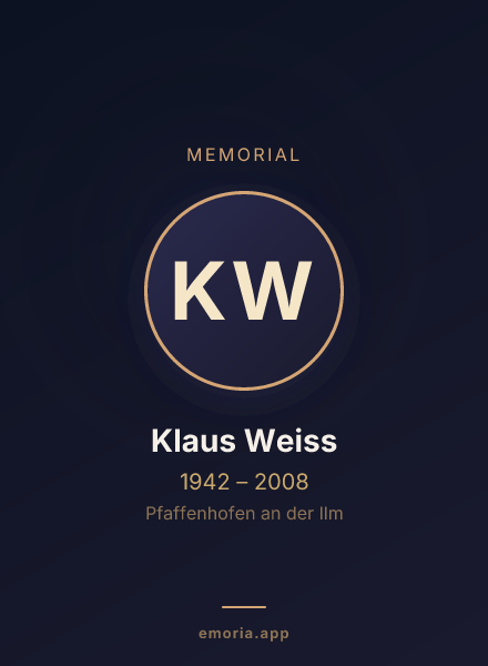 Memorial portrait of Klaus Weiss