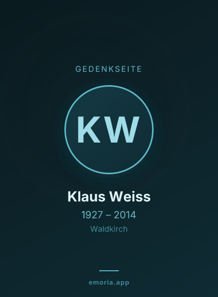 Gedenkportrait von Klaus Weiss