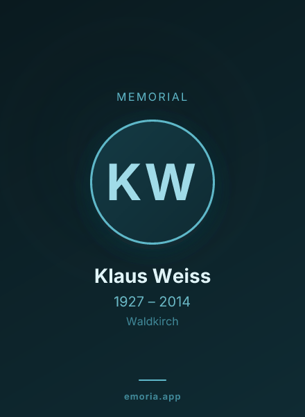 Memorial portrait of Klaus Weiss