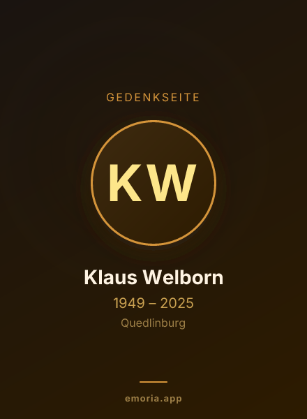 Gedenkportrait von Klaus Welborn