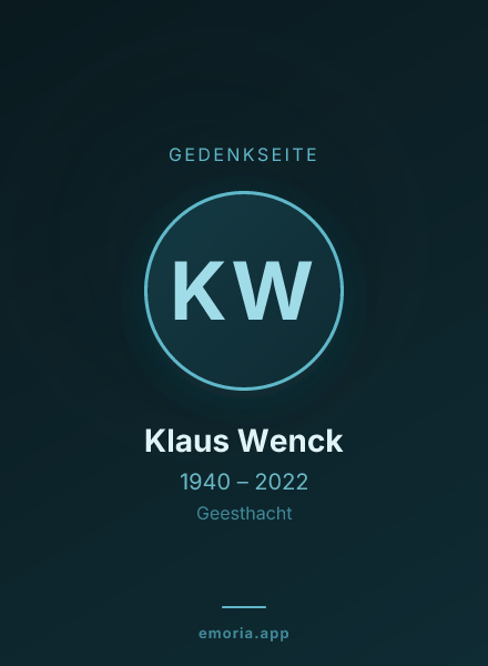 Gedenkportrait von Klaus Wenck