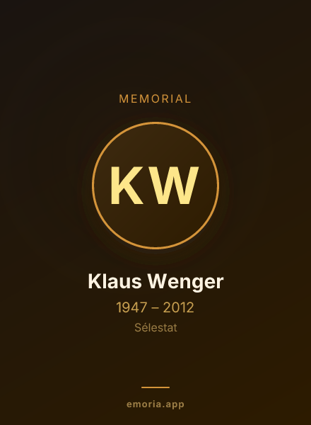 Memorial portrait of Klaus Wenger
