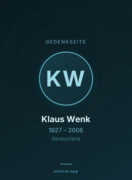 Gedenkportrait von Klaus Wenk