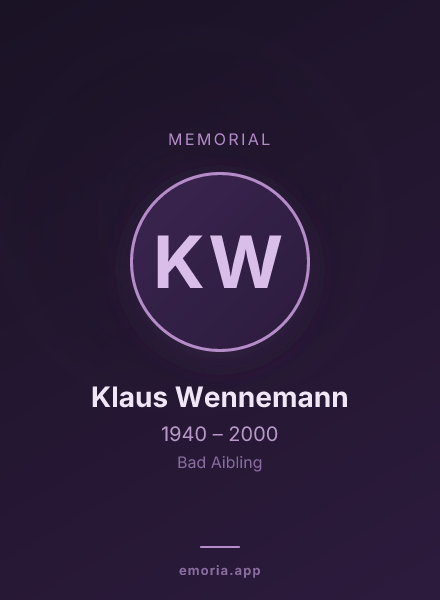 Memorial portrait of Klaus Wennemann