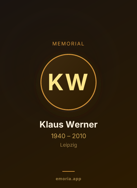 Memorial portrait of Klaus Werner