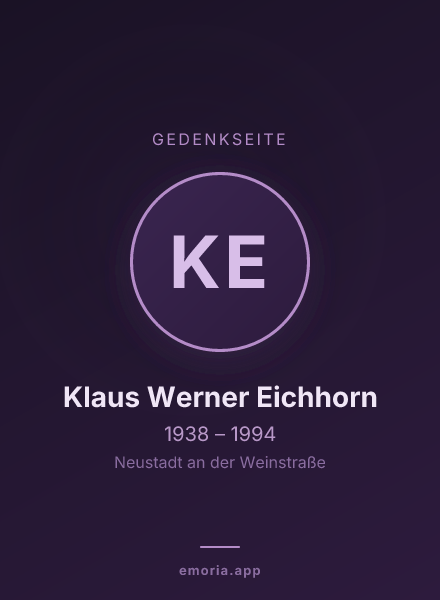 Gedenkportrait von Klaus Werner Eichhorn