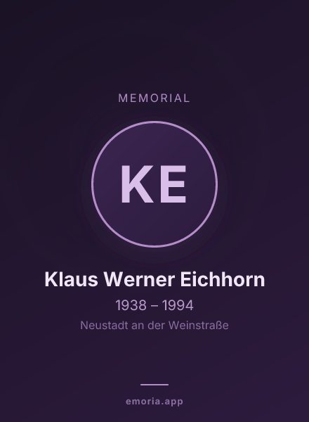 Memorial portrait of Klaus Werner Eichhorn