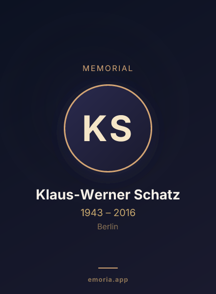 Memorial portrait of Klaus-Werner Schatz