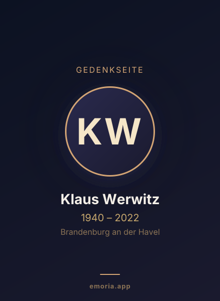 Gedenkportrait von Klaus Werwitz