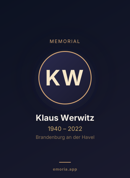 Memorial portrait of Klaus Werwitz