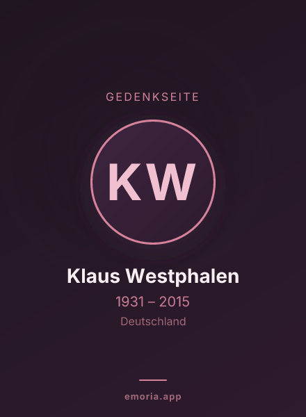 Gedenkportrait von Klaus Westphalen