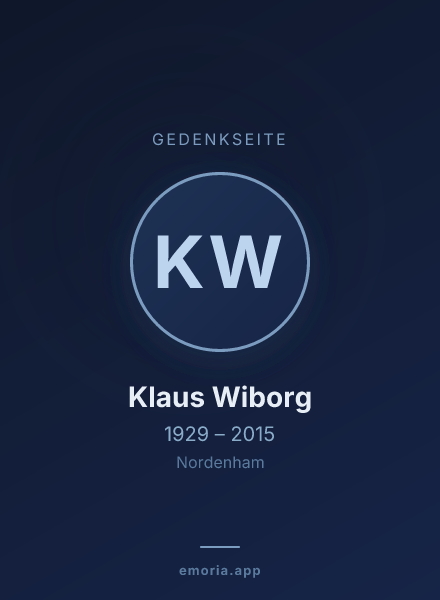 Gedenkportrait von Klaus Wiborg