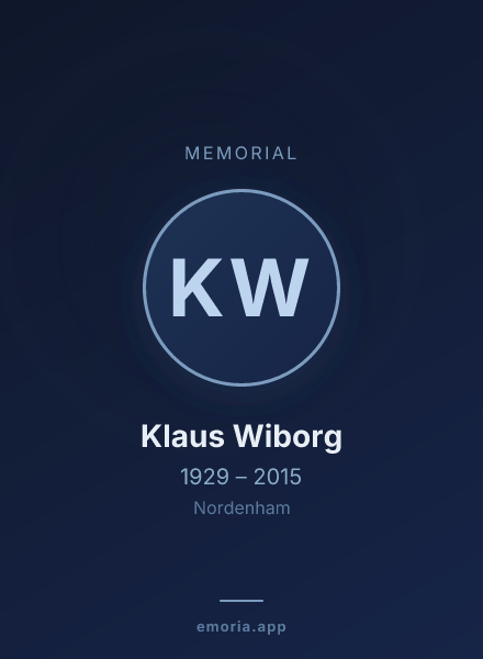 Memorial portrait of Klaus Wiborg