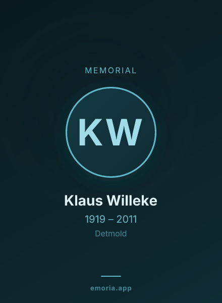Memorial portrait of Klaus Willeke