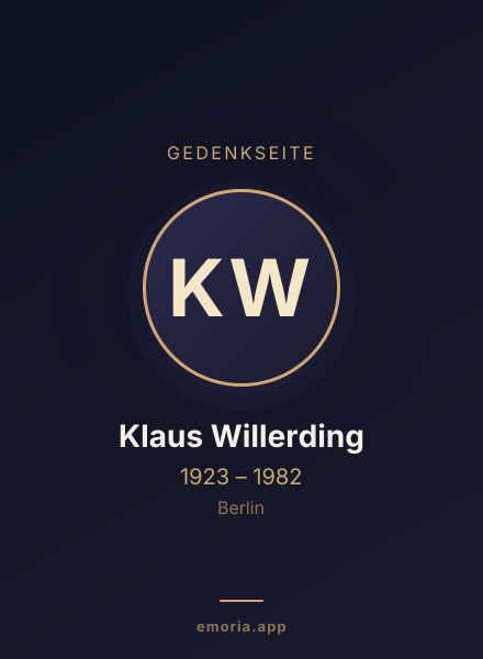 Gedenkportrait von Klaus Willerding