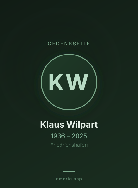 Gedenkportrait von Klaus Wilpart