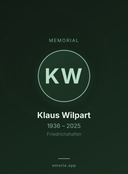 Memorial portrait of Klaus Wilpart