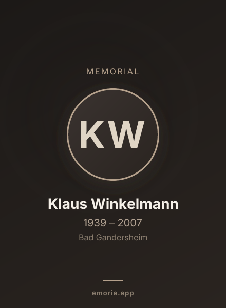Memorial portrait of Klaus Winkelmann