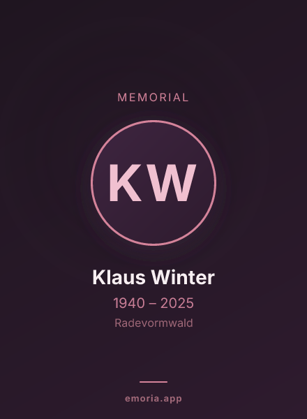 Memorial portrait of Klaus Winter