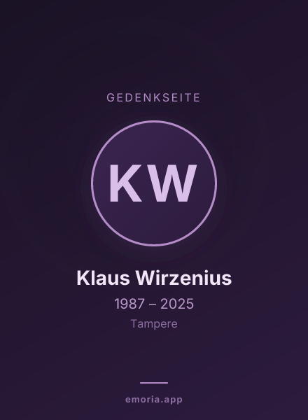 Gedenkportrait von Klaus Wirzenius