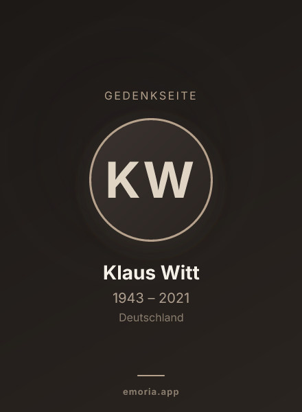 Gedenkportrait von Klaus Witt