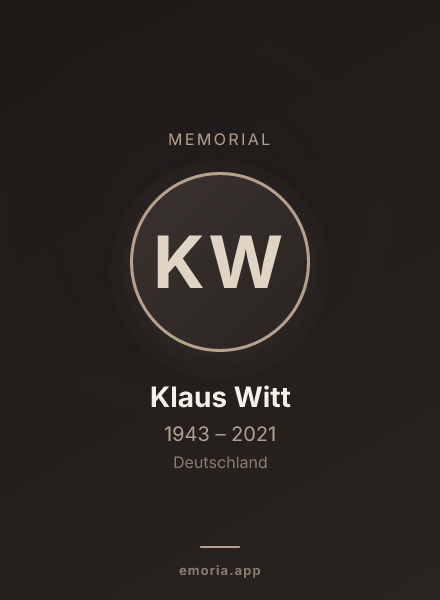 Memorial portrait of Klaus Witt
