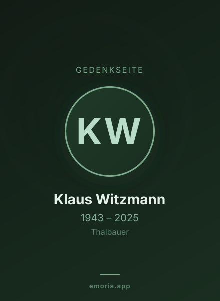Gedenkportrait von Klaus Witzmann