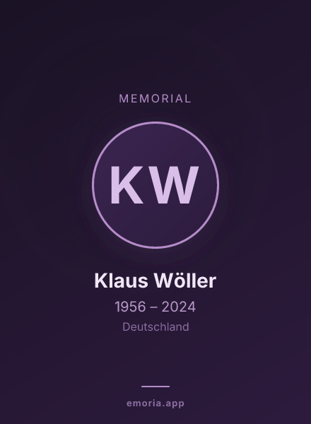 Memorial portrait of Klaus Wöller