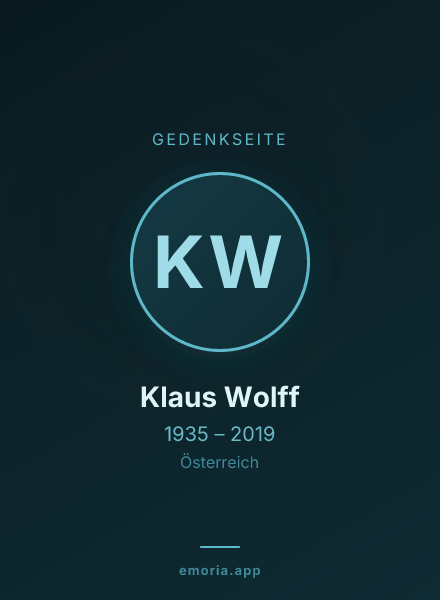 Gedenkportrait von Klaus Wolff