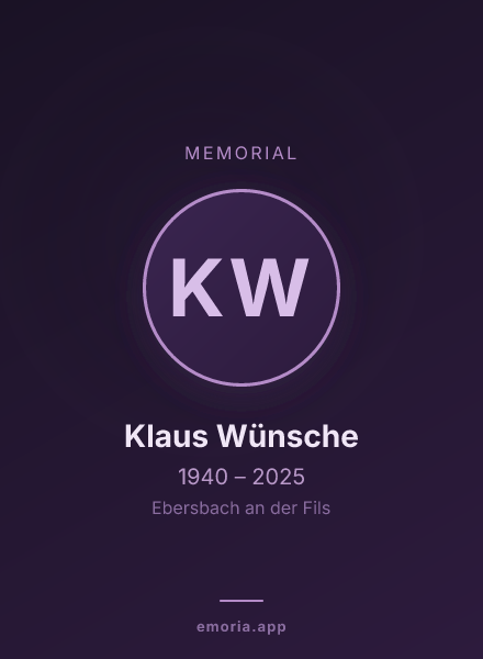 Memorial portrait of Klaus Wünsche