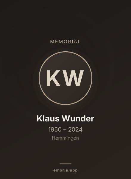 Memorial portrait of Klaus Wunder