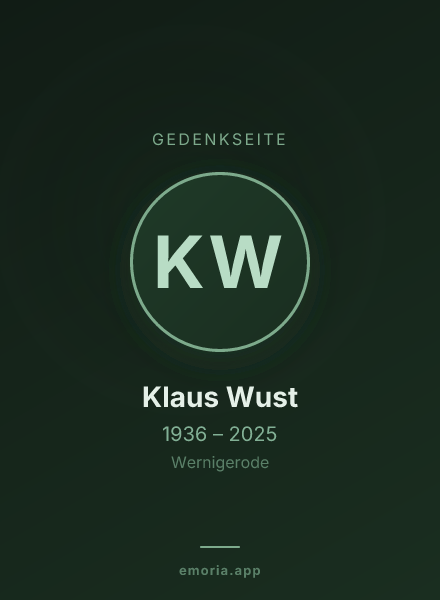 Gedenkportrait von Klaus Wust