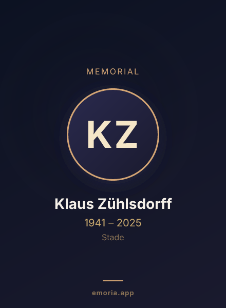Memorial portrait of Klaus Zühlsdorff