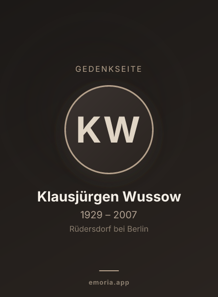 Gedenkportrait von Klausjürgen Wussow