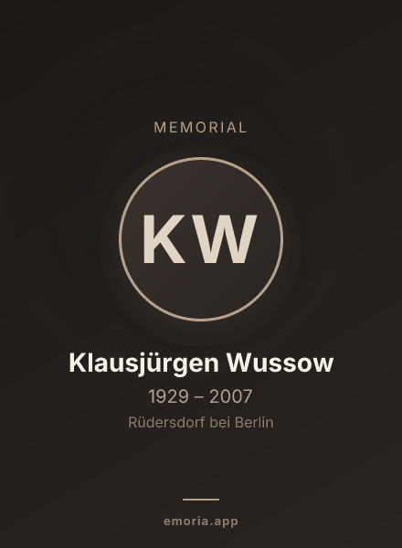 Memorial portrait of Klausjürgen Wussow