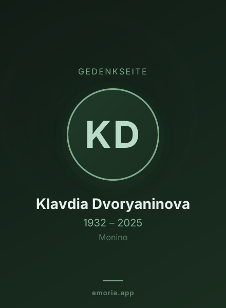 Gedenkportrait von Klavdia Dvoryaninova