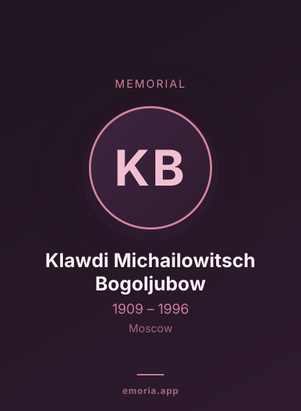 Memorial portrait of Klawdi Michailowitsch Bogoljubow