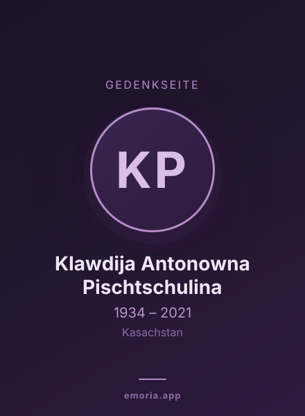 Gedenkportrait von Klawdija Antonowna Pischtschulina