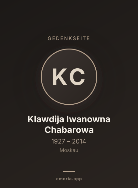 Gedenkportrait von Klawdija Iwanowna Chabarowa
