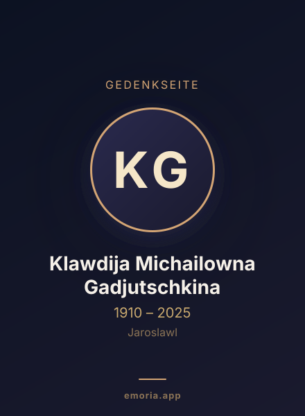 Gedenkportrait von Klawdija Michailowna Gadjutschkina