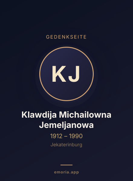 Gedenkportrait von Klawdija Michailowna Jemeljanowa