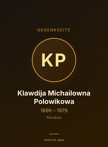 Gedenkportrait von Klawdija Michailowna Polowikowa