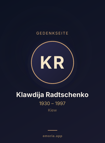 Gedenkportrait von Klawdija Radtschenko