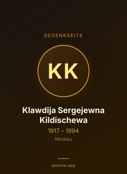 Gedenkportrait von Klawdija Sergejewna Kildischewa