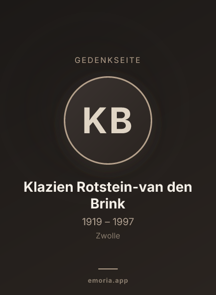Gedenkportrait von Klazien Rotstein-van den Brink