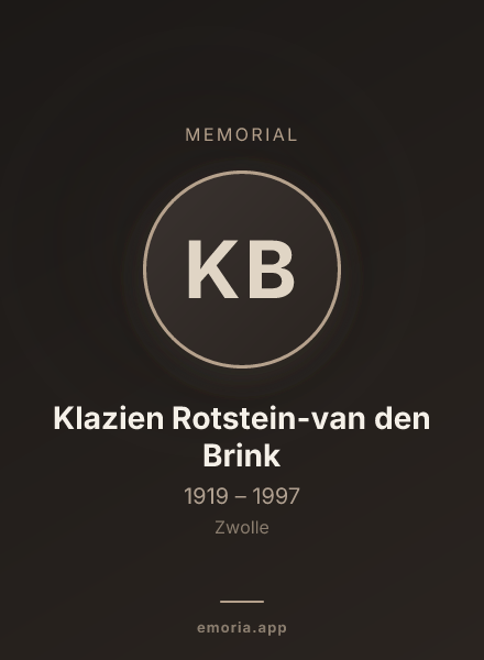 Memorial portrait of Klazien Rotstein-van den Brink
