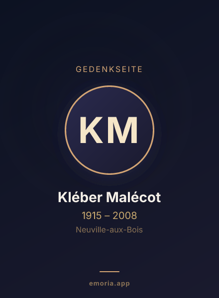 Gedenkportrait von Kléber Malécot