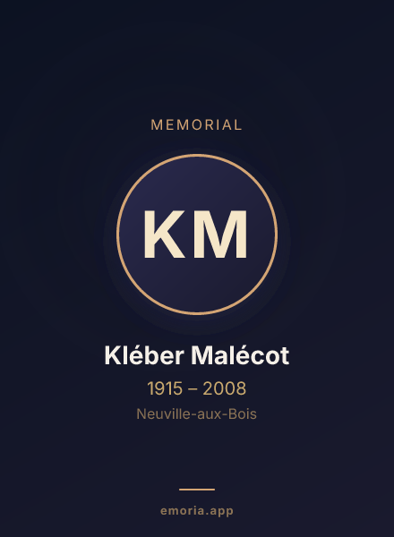 Memorial portrait of Kléber Malécot