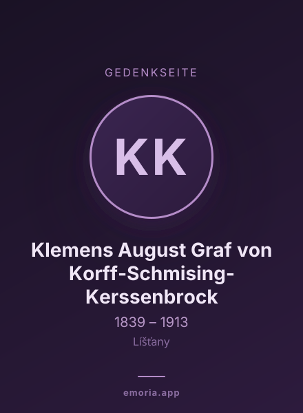 Gedenkportrait von Klemens August Graf von Korff-Schmising-Kerssenbrock