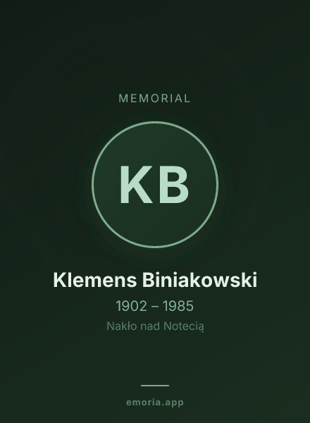 Memorial portrait of Klemens Biniakowski
